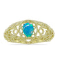 Inel din Argint 925 Placat cu Aur ( 3 grame ) cu Opal Albastru Etiopian Paraiba 0.44 Carate