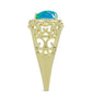 Inel din Argint 925 Placat cu Aur ( 3 grame ) cu Opal Albastru Etiopian Paraiba 0.44 Carate