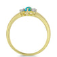 Inel din Argint 925 Placat cu Aur ( 3.24 grame ) cu Opal Albastru Etiopian Paraiba și Topaz Alb 0.65 Carate