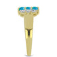Inel din Argint 925 Placat cu Aur ( 3.24 grame ) cu Opal Albastru Etiopian Paraiba și Topaz Alb 0.65 Carate