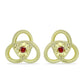 Set din Argint 925 Placat cu Aur ( 3.56 grame ) cu Diamant Roșu 0.03 Carate ( Cercei+Inel+Pandantiv )