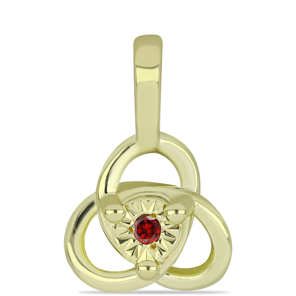 Set din Argint 925 Placat cu Aur ( 3.56 grame ) cu Diamant Roșu 0.03 Carate ( Cercei+Inel+Pandantiv )