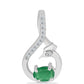 Pandantiv din Argint 925 ( 1.27 grame ) cu Smarald Brazilian și Topaz Alb 0.58 Carate