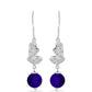 Cercei din Argint 925 ( 3.25 grame ) cu Jad Violet și Topaz Alb 7.93 Carate