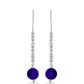 Cercei din Argint 925 ( 2.08 grame ) cu Jad Violet și Topaz Alb 7.17 Carate
