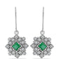 Cercei din Argint 925 ( 3.93 grame ) cu Smarald Brazilian și Topaz Alb 1.03 Carate