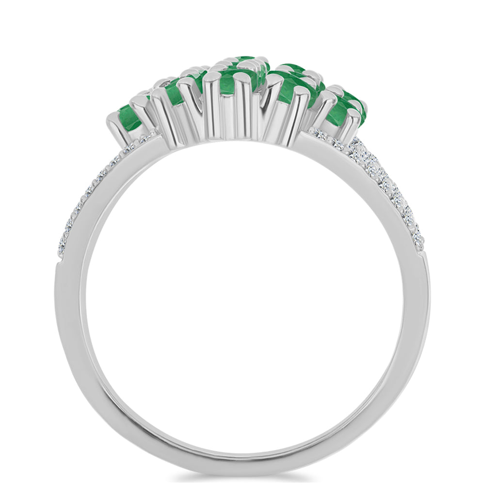 Inel din Argint 925 ( 5.11 grame ) cu Smarald Brazilian și Topaz Alb 3.53 Carate 2 