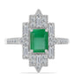 Inel din Argint 925 ( 4.97 grame ) cu Smarald Brazilian și Zircon Alb 2.23 Carate