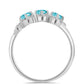 Inel din Argint 925 ( 2.66 grame ) cu Cuarț Paraiba și Topaz Alb 0.74 Carate