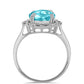 Inel din Argint 925 ( 2.95 grame ) cu Cuarț Paraiba 5.38 Carate
