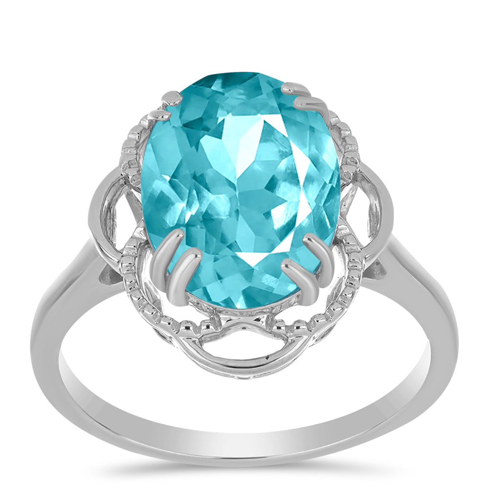 Inel din Argint 925 ( 2.95 grame ) cu Cuarț Paraiba 5.38 Carate