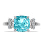 Inel din Argint 925 ( 2.92 grame ) cu Cuarț Paraiba și Topaz Alb 3.07 Carate