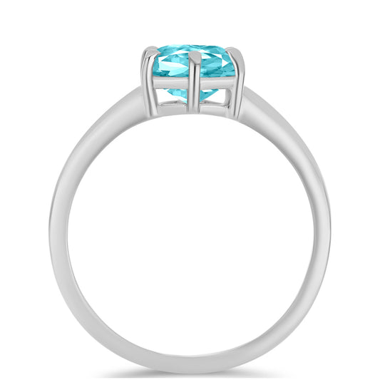 Inel din Argint 925 ( 2.13 grame ) cu Cuarț Paraiba 1.2 Carate