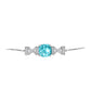 Brățară din Argint 925 ( 4.92 grame ) cu Cuarț Paraiba și Topaz Alb 4.3 Carate