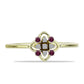 Inel din Argint 925 Placat cu Aur ( 1.48 grame ) cu Diamant Violet și Diamant Alb 0.1 Carate