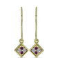 Cercei din Argint 925 Placat cu Aur ( 1.51 grame ) cu Diamant Violet și Diamant Alb 0.14 Carate