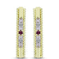 Cercei din Argint 925 Placat cu Aur ( 3.05 grame ) cu Diamant Violet și Diamant Alb 0.08 Carate
