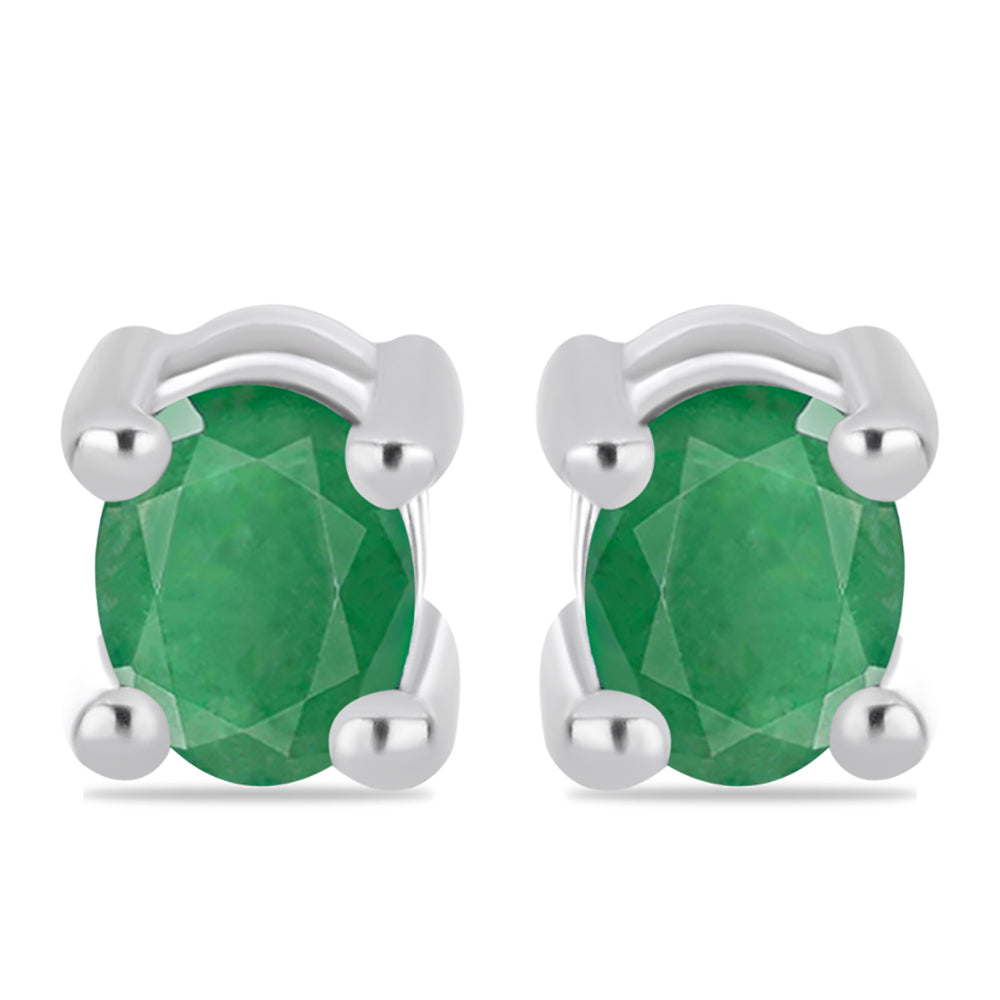 Set din Argint 925 ( 2.86 grame ) cu Rubin Malagasy și Smarald Brazilian 1.44 Carate ( Cercei )