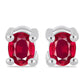 Set din Argint 925 ( 2.86 grame ) cu Rubin Malagasy și Smarald Brazilian 1.44 Carate ( Cercei )