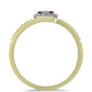 Inel din Argint 925 Placat cu Aur ( 2.36 grame ) cu Diamant Violet și Diamant Alb 0.1 Carate