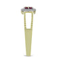 Inel din Argint 925 Placat cu Aur ( 2.36 grame ) cu Diamant Violet și Diamant Alb 0.1 Carate