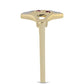Inel din Argint 925 Placat cu Aur ( 2.73 grame ) cu Diamant Violet și Diamant Alb 0.12 Carate