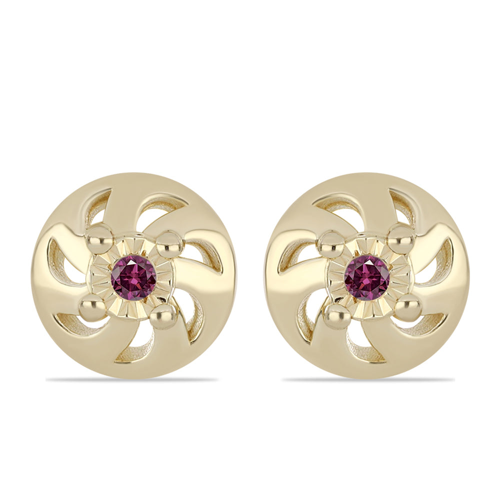 Set din Argint 925 Placat cu Aur ( 3.38 grame ) cu Diamant Violet 0.06 Carate ( Cercei+Inel+Pandantiv ) 2 