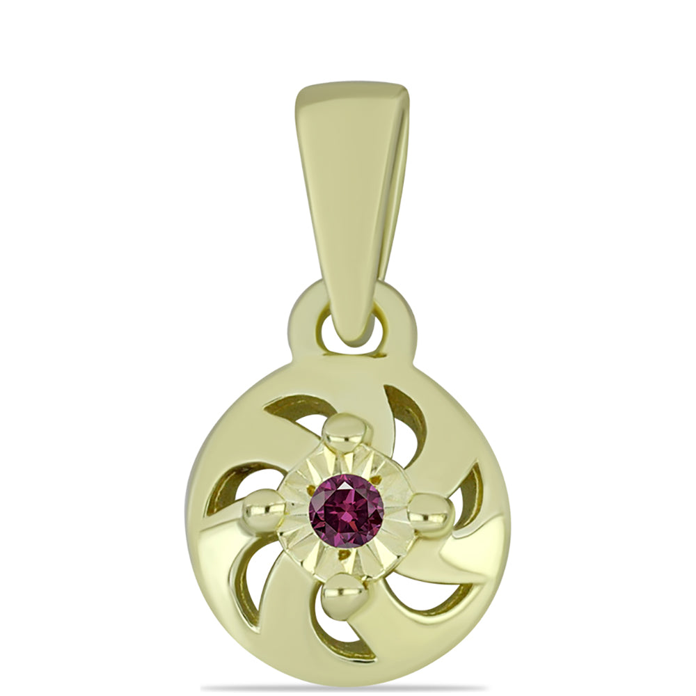 Set din Argint 925 Placat cu Aur ( 3.38 grame ) cu Diamant Violet 0.06 Carate ( Cercei+Inel+Pandantiv ) 3 