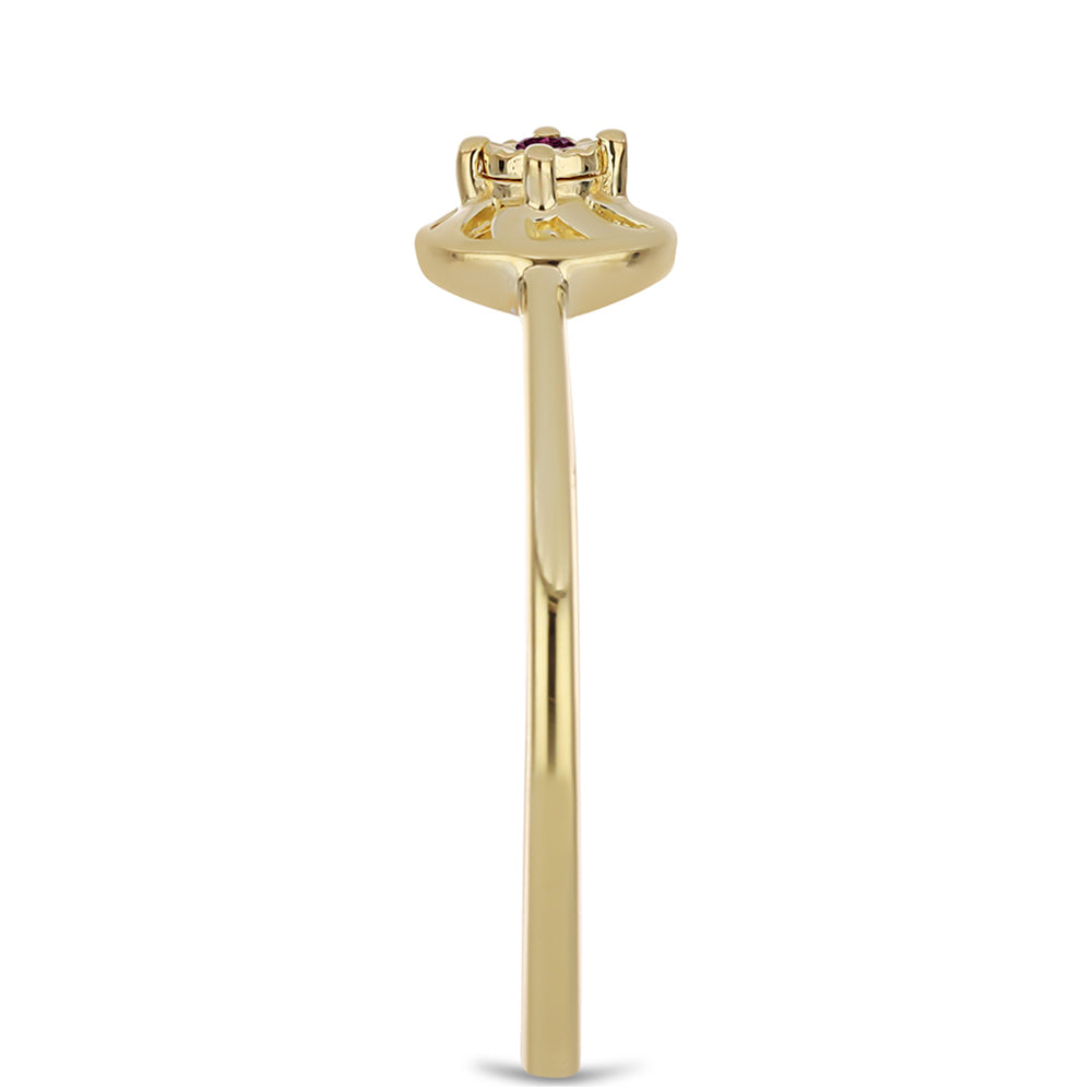 Set din Argint 925 Placat cu Aur ( 3.38 grame ) cu Diamant Violet 0.06 Carate ( Cercei+Inel+Pandantiv ) 9 