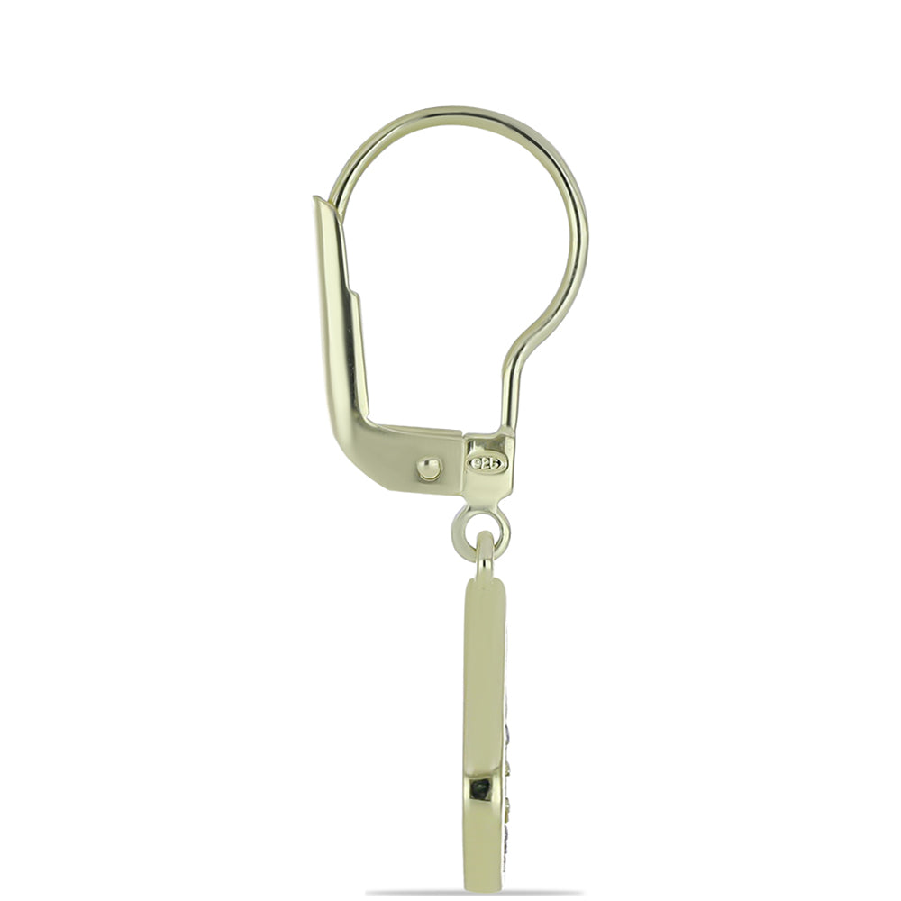 Cercei din Argint 925 Placat cu Aur ( 2.04 grame ) cu Diamant Violet și Diamant Alb 0.06 Carate