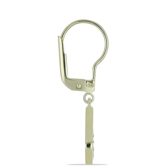 Cercei din Argint 925 Placat cu Aur ( 2.04 grame ) cu Diamant Violet și Diamant Alb 0.06 Carate