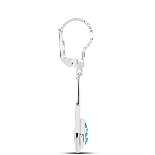 Cercei din Argint 925 ( 3.19 grame ) cu Cuarț Paraiba 1.18 Carate
