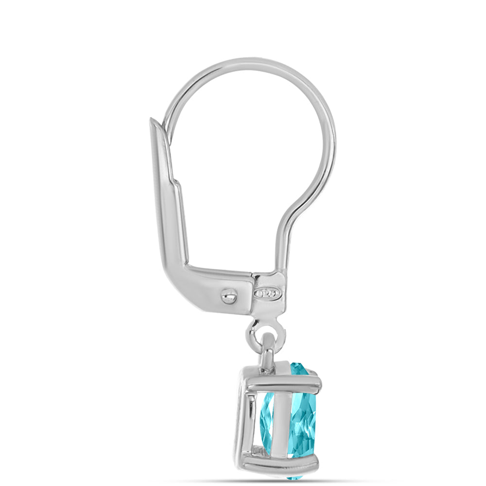 Cercei din Argint 925 ( 1.64 grame ) cu Cuarț Paraiba 1.35 Carate 2 