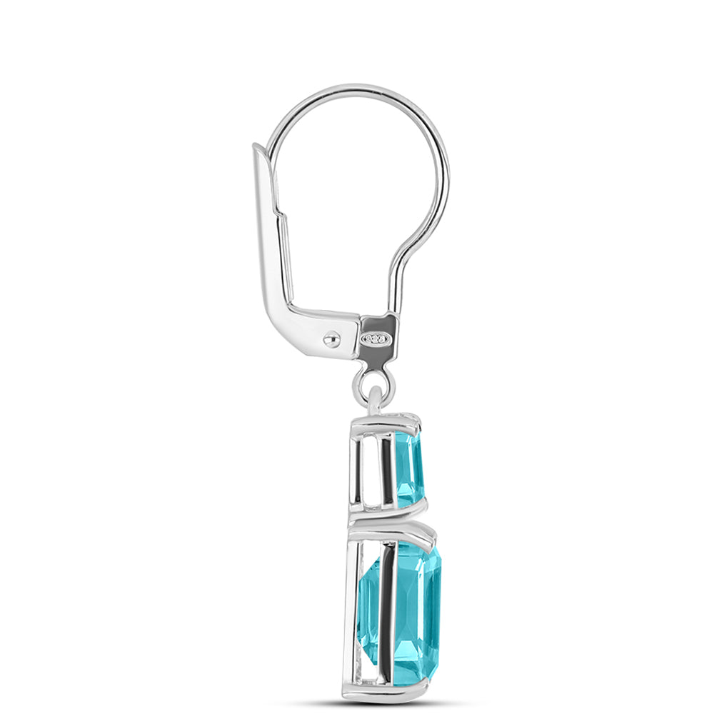 Cercei din Argint 925 ( 2.41 grame ) cu Cuarț Paraiba 4.41 Carate