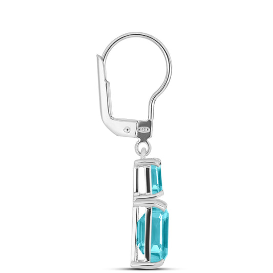 Cercei din Argint 925 ( 2.41 grame ) cu Cuarț Paraiba 4.41 Carate