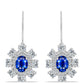 Cercei din Argint 925 ( 4.85 grame ) cu Safir Albastru Australian și Topaz Alb 7.1 Carate