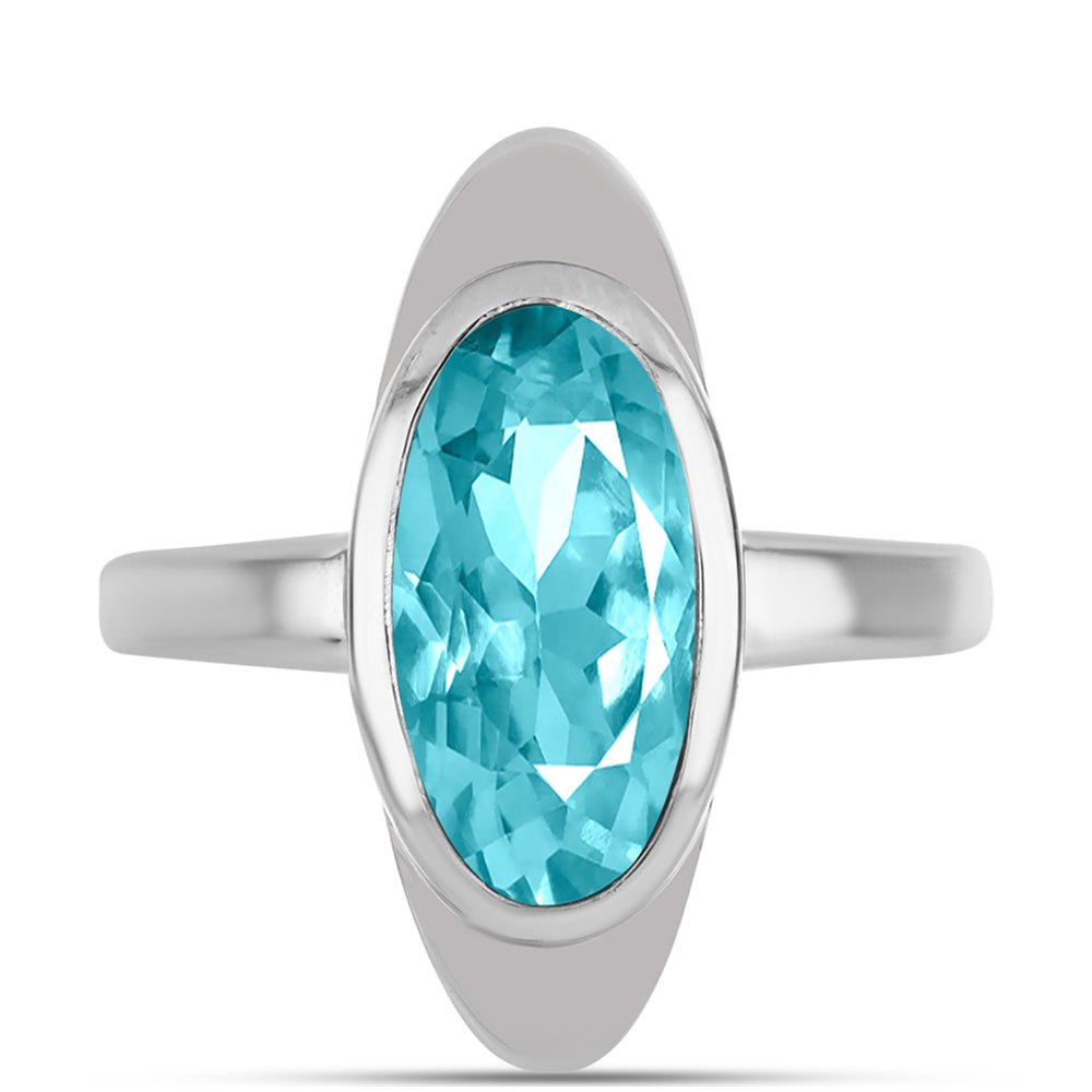 Inel din Argint 925 ( 4.53 grame ) cu Cuarț Paraiba 2.9 Carate