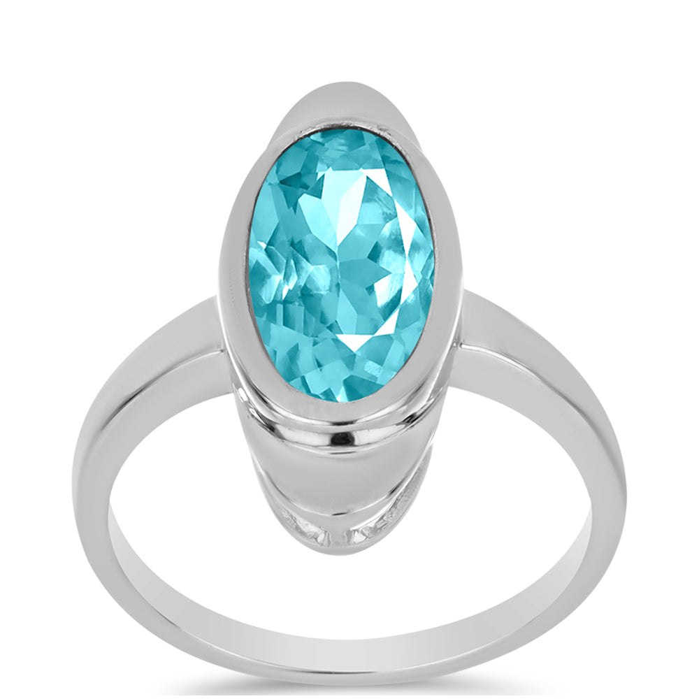 Inel din Argint 925 ( 4.53 grame ) cu Cuarț Paraiba 2.9 Carate