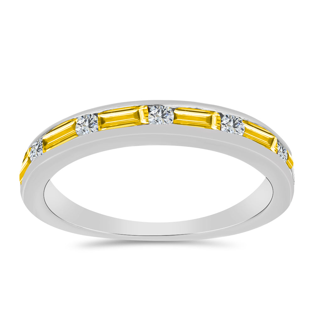 Inel din Argint 925 ( 2.28 grame ) cu Citrin Ural și Topaz Alb 0.91 Carate 1 