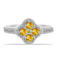 Inel din Argint 925 ( 3.36 grame ) cu Citrin Ural și Topaz Alb 0.58 Carate