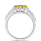Inel din Argint 925 ( 3.36 grame ) cu Citrin Ural și Topaz Alb 0.58 Carate