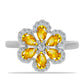 Inel din Argint 925 ( 3.2 grame ) cu Citrin Ural și Topaz Alb 1.5 Carate