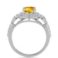 Inel din Argint 925 ( 3.98 grame ) cu Citrin Ural și Zircon Alb 2.71 Carate
