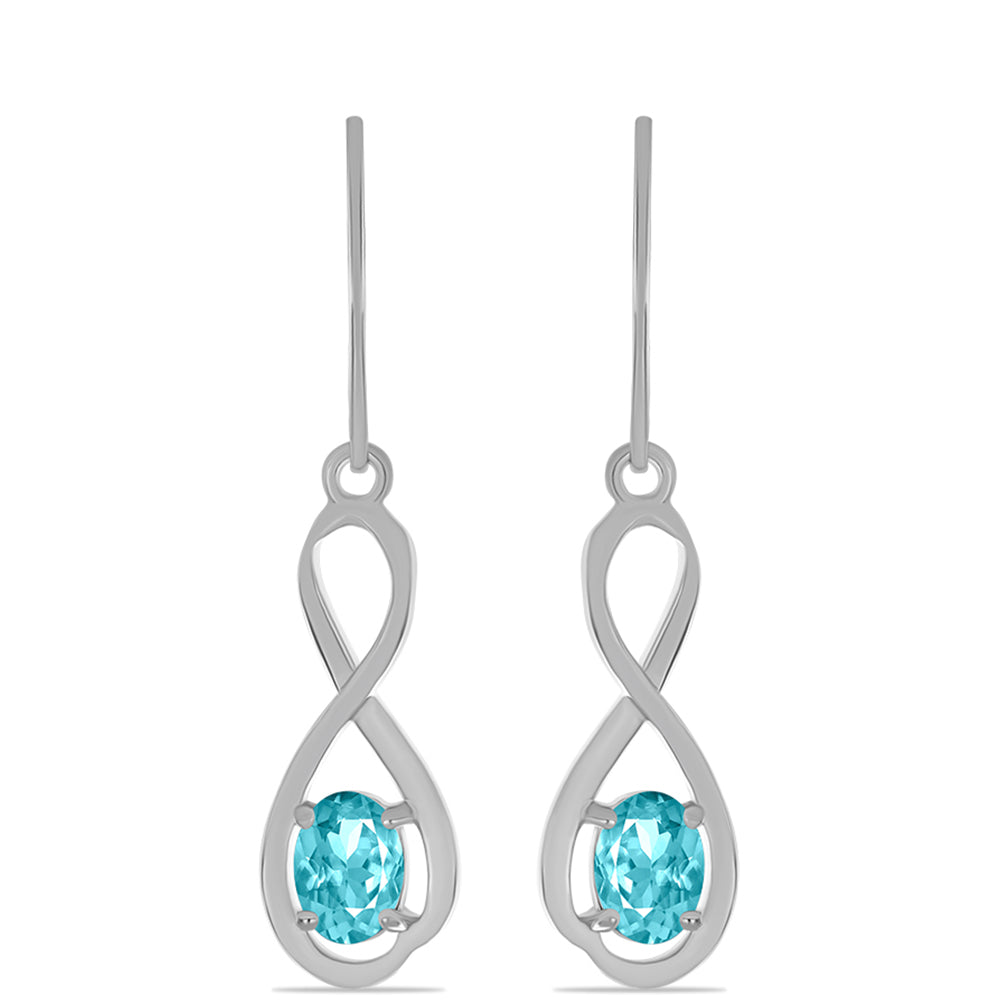 Cercei din Argint 925 ( 3.16 grame ) cu Cuarț Paraiba 1.37 Carate 1 