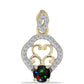 Pandantiv din Argint 925 Placat cu Aur ( 1.32 grame ) cu Opal Etiopian Negru Lega Dembi și Topaz Alb 0.49 Carate