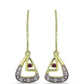 Cercei din Argint 925 Placat cu Aur ( 2.53 grame ) cu Diamant Violet și Diamant Alb 0.12 Carate