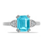Inel din Argint 925 ( 2.63 grame ) cu Cuarț Paraiba și Topaz Alb 2.05 Carate