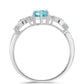 Inel din Argint 925 ( 2.27 grame ) cu Cuarț Paraiba și Topaz Alb 1.09 Carate