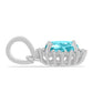 Pandantiv din Argint 925 ( 0.99 grame ) cu Cuarț Paraiba și Topaz Alb 0.82 Carate