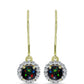 Cercei din Argint 925 Placat cu Aur ( 1.95 grame ) cu Opal Etiopian Negru Lega Dembi și Topaz Alb 0.93 Carate
